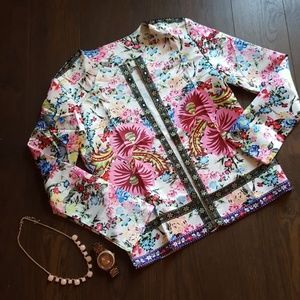 Floral light blazer -Sateen